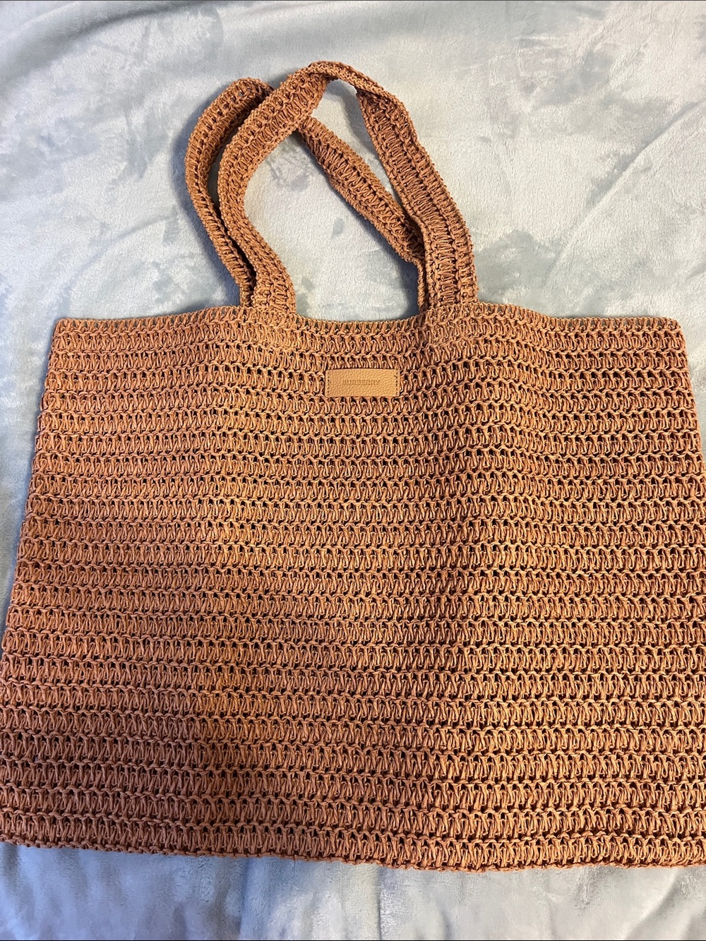 Handwoven Crochet Tote Bag in Brown